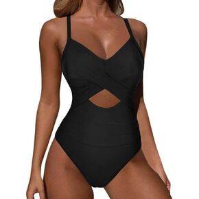 Firpearl Underwire قطعة واحدة المايوه للنساء Ruched البطن تحكم لباس سباحة متقاطع مثير انقطاع ثوب سباحة مونوكيني in Kuwait