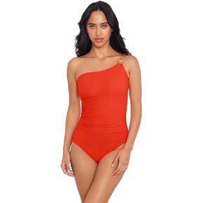 MagicSuit Women's Swimwear Charlize Shelf Bra Adjustable One Piece Swimsuit, Black/Grey, 07