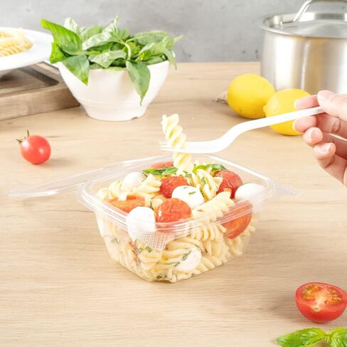 Restaurantware Thermo Tek 24 Ounce Deli Food Containers 100 Anti-Fog Hinged Lid Containers - Freezable Rectangle Clear Plastic To Go Food Containers Disposable in Kuwait