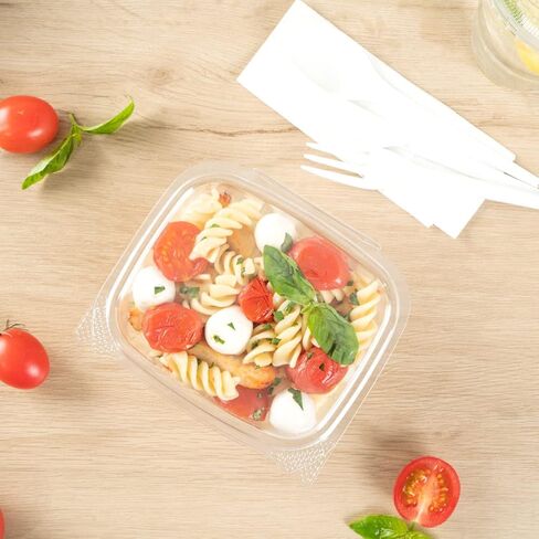 Restaurantware Thermo Tek 24 Ounce Deli Food Containers 100 Anti-Fog Hinged Lid Containers - Freezable Rectangle Clear Plastic To Go Food Containers Disposable in Kuwait