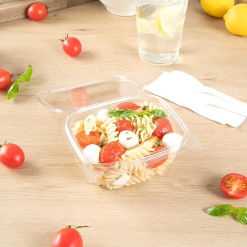 Restaurantware Thermo Tek 24 Ounce Deli Food Containers 100 Anti-Fog Hinged Lid Containers - Freezable Rectangle Clear Plastic To Go Food Containers Disposable in Kuwait