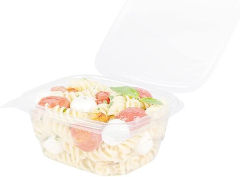 Restaurantware Thermo Tek 24 Ounce Deli Food Containers 100 Anti-Fog Hinged Lid Containers - Freezable Rectangle Clear Plastic To Go Food Containers Disposable in Kuwait