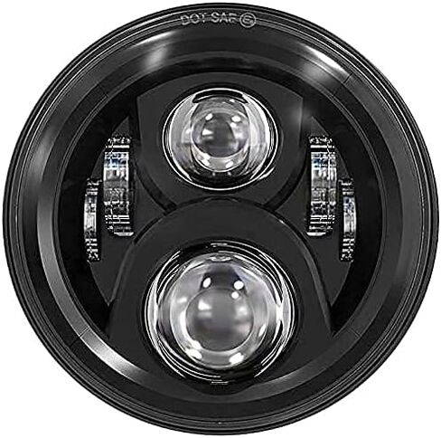 مصباح أمامي Eagle Lights 8700BG2 مقاس 7 بوصات LED لدراجات Harley Davidson والدراجات النارية الهندية - الجيل الثاني/طقم أسود/بدون ملحقات تثبيت in Kuwait