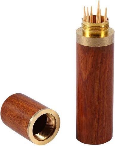 Portable Wood Toothpick Holder, Mini Toothpick Box Pocket Toothpick Holder Wooden Tooth Pick Holder Toothpick Carrying Case Travel Portable Toothpick Dispenser Bucket for Women and Men(#1) in Saudi Arabia