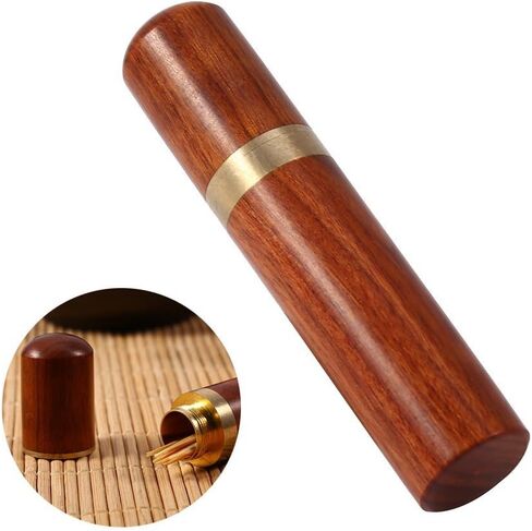 Portable Wood Toothpick Holder, Mini Toothpick Box Pocket Toothpick Holder Wooden Tooth Pick Holder Toothpick Carrying Case Travel Portable Toothpick Dispenser Bucket for Women and Men(#1) in Saudi Arabia