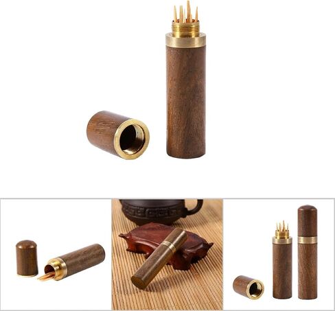 Portable Wood Toothpick Holder, Mini Toothpick Box Pocket Toothpick Holder Wooden Tooth Pick Holder Toothpick Carrying Case Travel Portable Toothpick Dispenser Bucket for Women and Men(#1) in Saudi Arabia