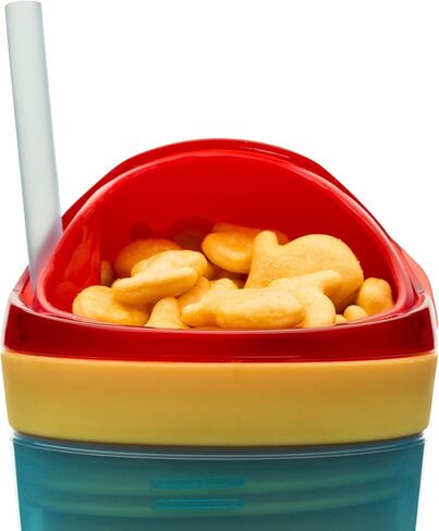 Zak Designs Peppa Pig ZakSnak All-In-One Drink Tumbler + Snack Container For Toddlers – Spill-proof 4oz Snack Container Screws Securely Onto 10oz Tumbler With Accessible Straw, Peppa Pig in Saudi Arabia