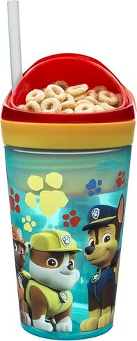 Zak Designs Peppa Pig ZakSnak All-In-One Drink Tumbler + Snack Container For Toddlers – Spill-proof 4oz Snack Container Screws Securely Onto 10oz Tumbler With Accessible Straw, Peppa Pig in Saudi Arabia