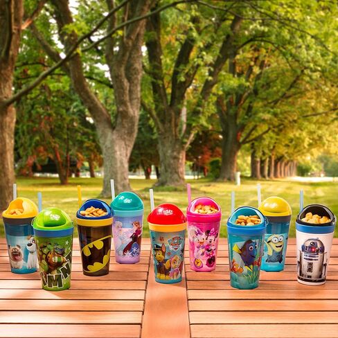 Zak Designs Peppa Pig ZakSnak All-In-One Drink Tumbler + Snack Container For Toddlers – Spill-proof 4oz Snack Container Screws Securely Onto 10oz Tumbler With Accessible Straw, Peppa Pig in Saudi Arabia