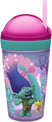 Zak Designs Peppa Pig ZakSnak All-In-One Drink Tumbler + Snack Container For Toddlers – Spill-proof 4oz Snack Container Screws Securely Onto 10oz Tumbler With Accessible Straw, Peppa Pig in Saudi Arabia