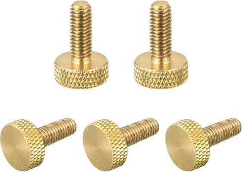 5 قطع من مسامير الإبهام النحاسية المخرشة من uxcell، M5x12mm مثبتات مقابض مسامير مسطحة للإلكترونيات والميكانيكية in Kuwait
