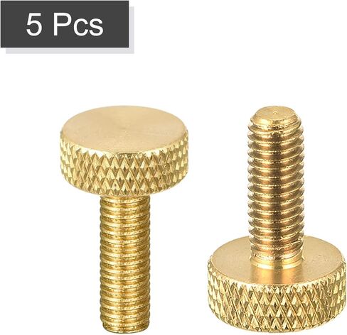 5 قطع من مسامير الإبهام النحاسية المخرشة من uxcell، M5x12mm مثبتات مقابض مسامير مسطحة للإلكترونيات والميكانيكية in Kuwait