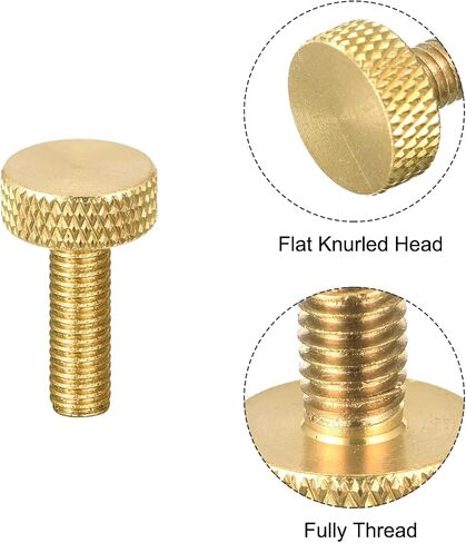 5 قطع من مسامير الإبهام النحاسية المخرشة من uxcell، M5x12mm مثبتات مقابض مسامير مسطحة للإلكترونيات والميكانيكية in Kuwait