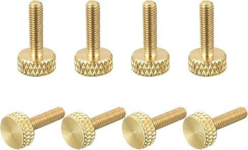 5 قطع من مسامير الإبهام النحاسية المخرشة من uxcell، M5x12mm مثبتات مقابض مسامير مسطحة للإلكترونيات والميكانيكية in Kuwait