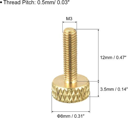 5 قطع من مسامير الإبهام النحاسية المخرشة من uxcell، M5x12mm مثبتات مقابض مسامير مسطحة للإلكترونيات والميكانيكية in Kuwait