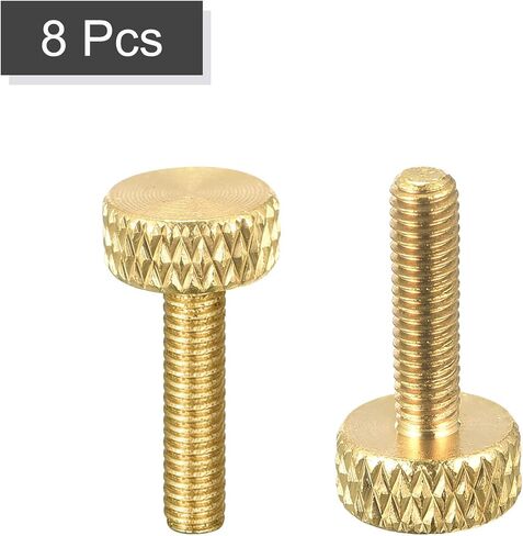 5 قطع من مسامير الإبهام النحاسية المخرشة من uxcell، M5x12mm مثبتات مقابض مسامير مسطحة للإلكترونيات والميكانيكية in Kuwait