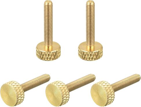 5 قطع من مسامير الإبهام النحاسية المخرشة من uxcell، M5x12mm مثبتات مقابض مسامير مسطحة للإلكترونيات والميكانيكية in Kuwait