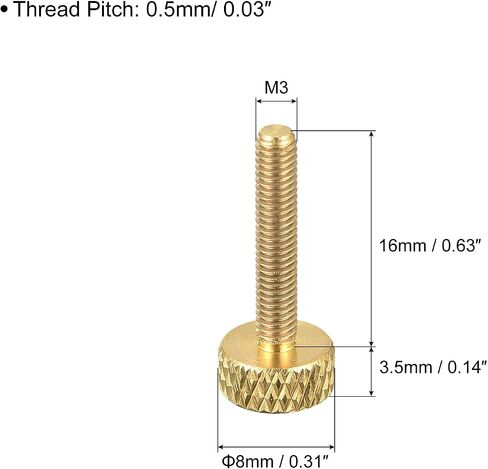 5 قطع من مسامير الإبهام النحاسية المخرشة من uxcell، M5x12mm مثبتات مقابض مسامير مسطحة للإلكترونيات والميكانيكية in Kuwait