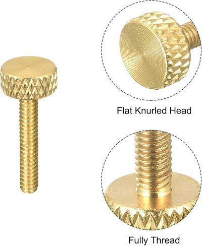 5 قطع من مسامير الإبهام النحاسية المخرشة من uxcell، M5x12mm مثبتات مقابض مسامير مسطحة للإلكترونيات والميكانيكية in Kuwait