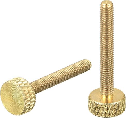5 قطع من مسامير الإبهام النحاسية المخرشة من uxcell، M5x12mm مثبتات مقابض مسامير مسطحة للإلكترونيات والميكانيكية in Kuwait