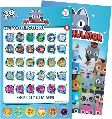 Pet Simulator - حزمة Cyborg Cat Mystery Collector (حقيبة مقاس 9 بوصات مع 8 عناصر، السلسلة 2) [تتضمن المحتوى القابل للتنزيل] in Kuwait