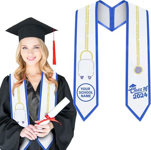 Velmitten Rhinestone Nurse Graduation Stole 72 Inch Glitter Nursing Graduate Sash Class of 2024 Stole Nursing Graduation Gift in Saudi Arabia