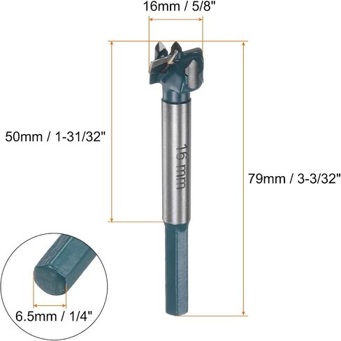 HARFINGTON 2pcs Forstner Drill Bit 38mm (1-1/2") Carbide Forstner Bits Wood Hinge Hole Opener Cutter with Hex Shank for Woodworking Drilling in Saudi Arabia