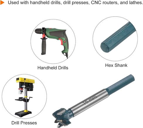 HARFINGTON 2pcs Forstner Drill Bit 38mm (1-1/2") Carbide Forstner Bits Wood Hinge Hole Opener Cutter with Hex Shank for Woodworking Drilling in Saudi Arabia