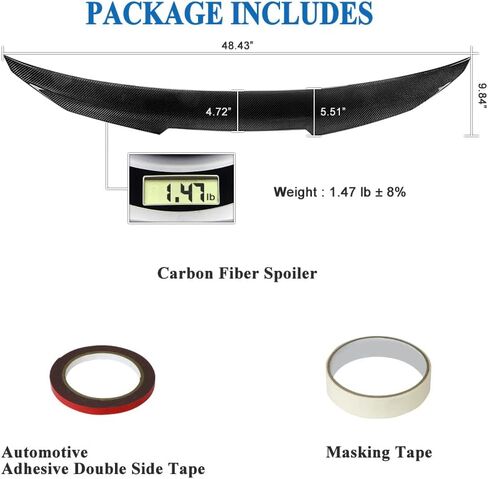 AeroBon Real Carbon Fiber Trunk Spoiler Compatible with 2014-21 BMW 2-Series F22 Coupe and F87 M2 (CS Style) in Kuwait