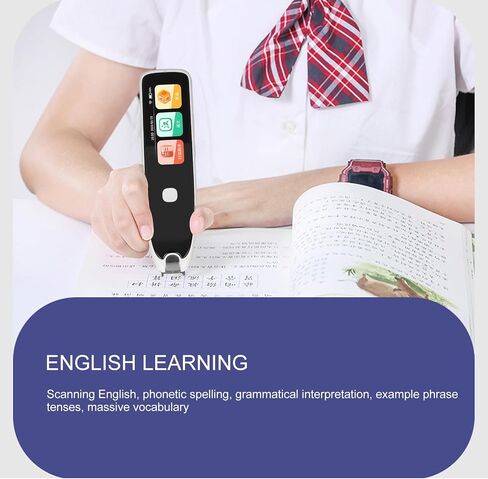 قلم قارئ الترجمة مع شاشة تعمل باللمس، وماسح ضوئي لمترجم اللغات الأجنبية، قلم قراءة قاموس مدمج في بطارية للغات الأجنبية (أبيض) in Kuwait