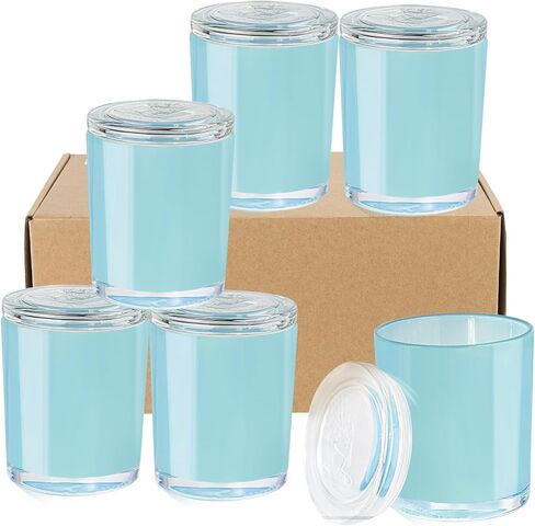 HDKIC 6 Pack Glass Candle Jars,13.4oz White Empty Candle Jars Bulk Candle Containers Jars for Making Candles in Saudi Arabia