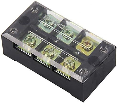 5Pcs 3 Positions Dual Rows 600V 45A Screw Wire Barrier Block Terminal Strip Block TB-4503L with Removable Clear Plastic Insulating Cover in Saudi Arabia