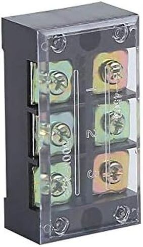 5Pcs 3 Positions Dual Rows 600V 45A Screw Wire Barrier Block Terminal Strip Block TB-4503L with Removable Clear Plastic Insulating Cover in Saudi Arabia
