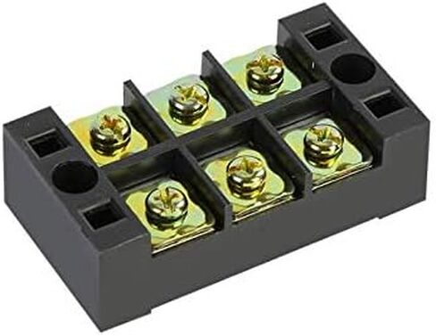5Pcs 3 Positions Dual Rows 600V 45A Screw Wire Barrier Block Terminal Strip Block TB-4503L with Removable Clear Plastic Insulating Cover in Saudi Arabia