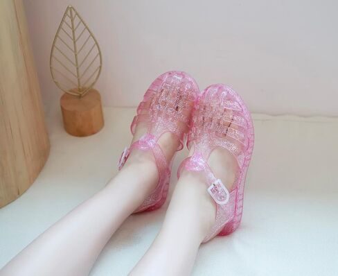 ursloole Toddler Girls Jelly Shoes Soft Unisex-Child Boys Jellies Sandals Rubber Sole Closed Toe Beach Summer Mary Jane Kids Princess Dress Flat in Saudi Arabia