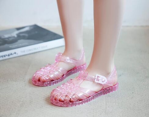 ursloole Toddler Girls Jelly Shoes Soft Unisex-Child Boys Jellies Sandals Rubber Sole Closed Toe Beach Summer Mary Jane Kids Princess Dress Flat in Saudi Arabia