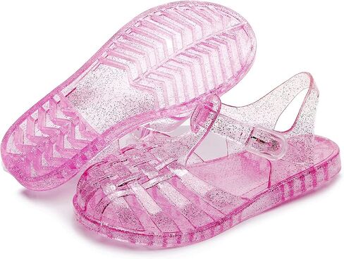 ursloole Toddler Girls Jelly Shoes Soft Unisex-Child Boys Jellies Sandals Rubber Sole Closed Toe Beach Summer Mary Jane Kids Princess Dress Flat in Saudi Arabia