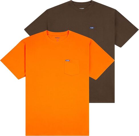 Wrangler T-Shirt Big and Tall - 2 Pack Short Sleeve Cotton Tee with Chest Pocket in Saudi Arabia