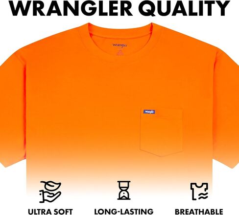Wrangler T-Shirt Big and Tall - 2 Pack Short Sleeve Cotton Tee with Chest Pocket in Saudi Arabia