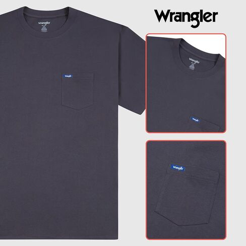 Wrangler T-Shirt Big and Tall - 2 Pack Short Sleeve Cotton Tee with Chest Pocket in Saudi Arabia