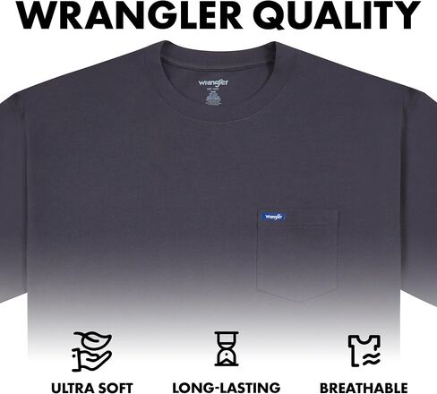 Wrangler T-Shirt Big and Tall - 2 Pack Short Sleeve Cotton Tee with Chest Pocket in Saudi Arabia