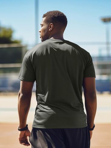 5 Pack Mens Short Sleeve Quick Dry Active Athletic T Shirt Running Gym Workout Tee Tops in Saudi Arabia