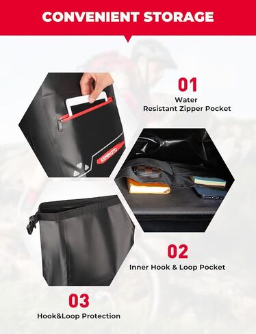 KEMIMOTO 2 Pack Waterproof Pannier for Bicycles, 60L Large Capacity Pannier bag for Bicycles Rear Rack, Easy Setup Bike Pannier, Bike Saddle Bag with Reflective Strip, Shoulder Strap, Black in Saudi Arabia