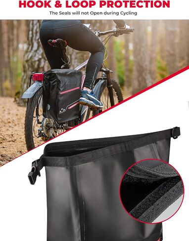 KEMIMOTO 2 Pack Waterproof Pannier for Bicycles, 60L Large Capacity Pannier bag for Bicycles Rear Rack, Easy Setup Bike Pannier, Bike Saddle Bag with Reflective Strip, Shoulder Strap, Black in Saudi Arabia
