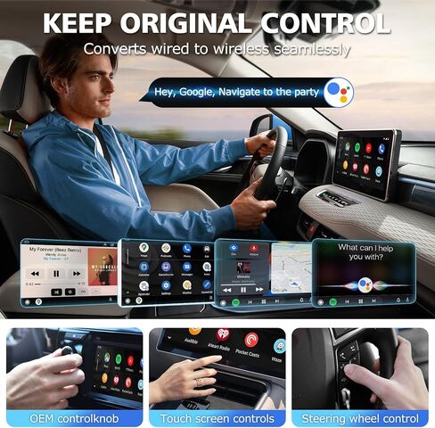 Wireless Android Auto Car Adapter, aa Wireless Android Auto Dongle Bluetooth Adapter 2024 5Ghz WiFi Auto Connect, No Delay Online Update, Plug & Play in Saudi Arabia