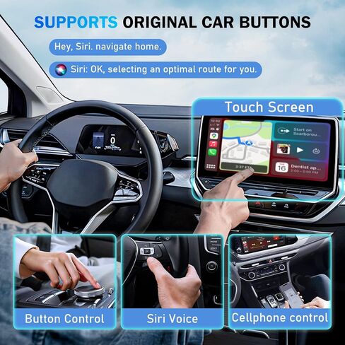 Upgrade Your Car with Wireless CarPlay Adapter A7 - Plug & Play,Fast & Stable Connection,Low Latency,Converts Factory Wired CarPlay to Wireless,Fits Cars from 2015 & iPhone iOS 10+(Microchip A7) in Saudi Arabia