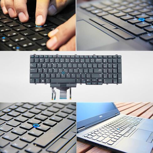 ANTWELON لوحة مفاتيح بديلة للوحة المفاتيح لجهاز Dell Latitude E5550 E5570 5580 5590 5591، الدقة 3510 3520 7510 7520 7710 7720 سلسلة كمبيوتر محمول مع مؤشر تخطيط الولايات المتحدة الضوء الخلفي in Kuwait