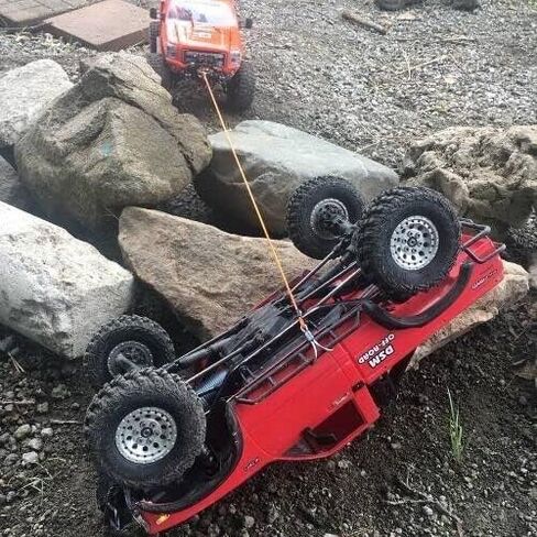 RC Crawler Kinetic Winch Strap, Escape Rope, Rescue Trailer Hook for 1/8 1/10 LCG Chassis Axial SCX10 I II Capra RR10 TRX4 (Dark Night Green) in Saudi Arabia