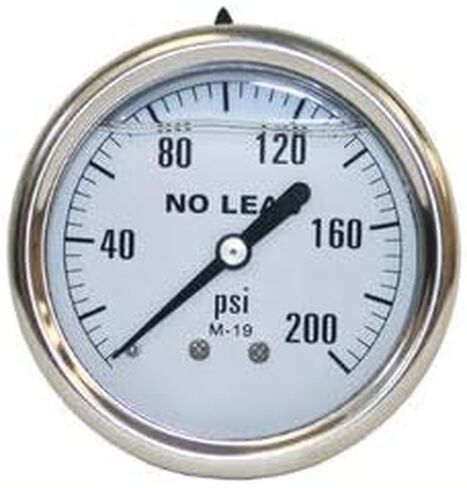 Merrill MFG 0~100 PSI Stainless Steel 1/4" NPT Liquid Filled Pressure Gauge WOG Water Oil Gas Center Back Mount… in Saudi Arabia