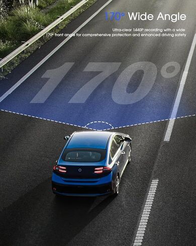 Dash Cam Wi-Fi 2K، بطاقة 64G مجانية، تدعم وحدة GPS الخارجية، كاميرا سيارة صغيرة مع تطبيق، كاميرا أمامية للسيارات، وضع انتظار 24 ساعة، مستشعر G، تسجيل حلقي in Kuwait